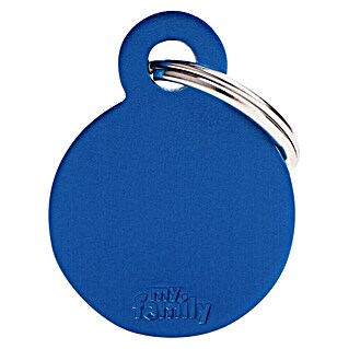 Placa identificativa Círculo (Pequeño, Azul, Aluminio)