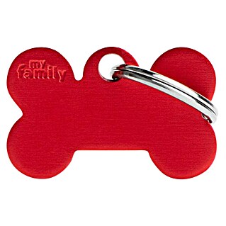 Placa identificativa Hueso (Pequeño, Rojo, Aluminio)