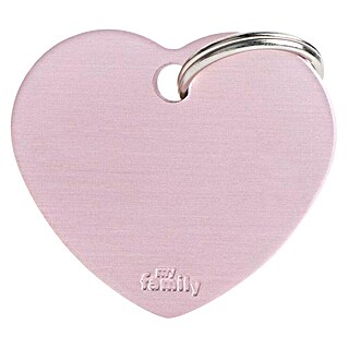 Placa identificativa Corazón (Grande, Rosa, Aluminio)