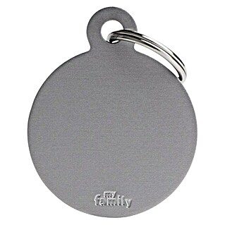 Placa identificativa Círculo (Grande, Gris, Aluminio)