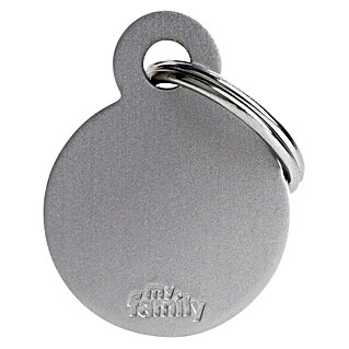 Placa identificativa Círculo (Pequeño, Gris, Aluminio)