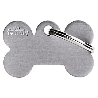 Placa identificativa Hueso (Pequeño, Gris, Aluminio)