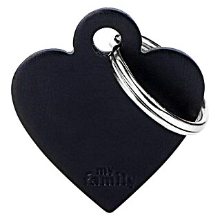 Placa identificativa Corazón (Pequeño, Negro, Aluminio)