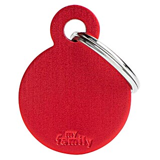 Placa identificativa Círculo (Pequeño, Rojo, Aluminio)