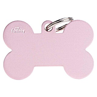 Placa identificativa Hueso XL (Grande, Rosa, Aluminio)
