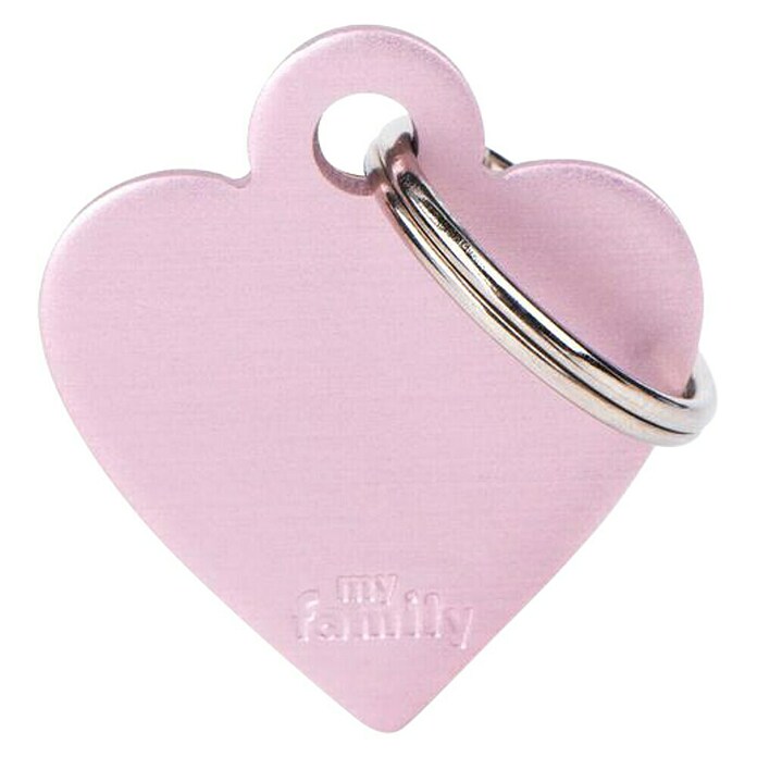 Placa identificativa Corazón (Pequeño, Rosa, Aluminio) | BAUHAUS