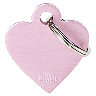 Placa identificativa Corazón (Pequeño, Rosa, Aluminio)