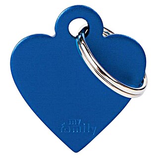 Placa identificativa Corazón (Pequeño, Azul, Aluminio)