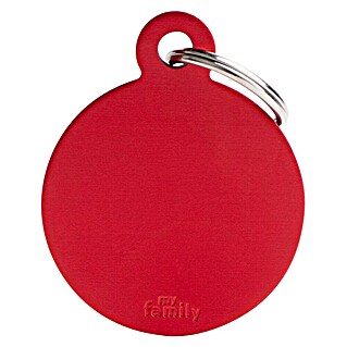 Placa identificativa Círculo (Grande, Rojo, Aluminio)