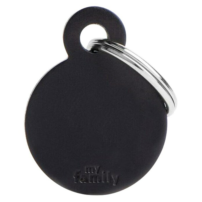 Placa identificativa Círculo (Pequeño, Negro, Aluminio)