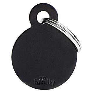 Placa identificativa Círculo (Pequeño, Negro, Aluminio)