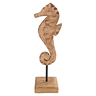 Figura decorativa Caballito de mar (L x An x Al: 6 x 6 x 19 cm, Natural, Madera)