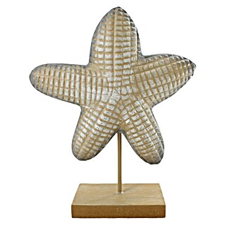 Figura decorativa Estrella de Mar (L x An x Al: 19 x 6 x 23 cm, Beige, Madera)
