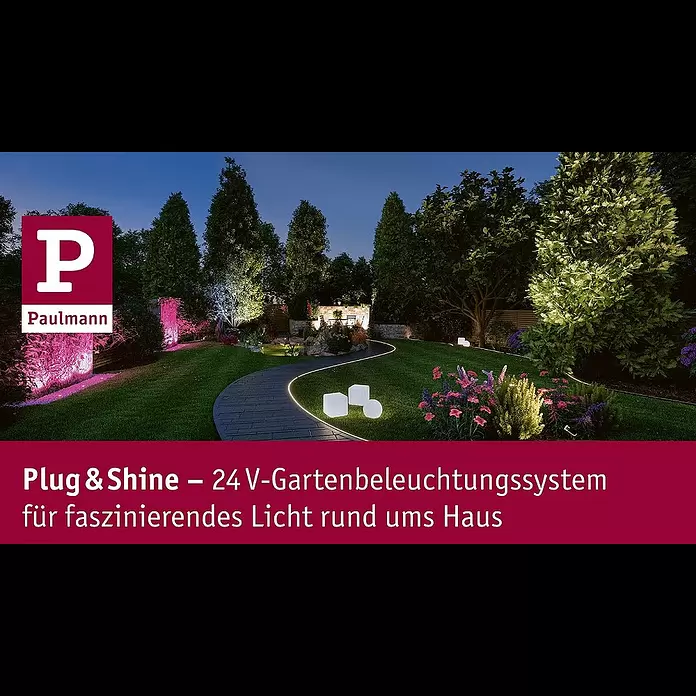 Paulmann Plug & Shine LED-TrafoMax. Leistung: 75 W, 24 V, Silber, IP67 - Plug & Shine - 24 V Gartenbeleuchtungssystem fr faszinierendes Licht rund ums Haus