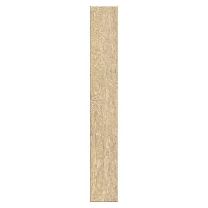 LOGOCLIC Vinylbodenmuster ElementPro Navy Side - 185 x 192 x 4 mm, Landhausdiele - Nahaufnahme einer hellen Holzdiele mit auffälliger Maserung, ideal für moderne Bodenbeläge und Wandverkleidungen.