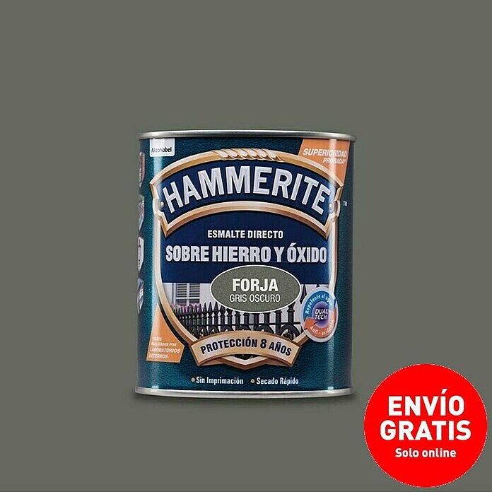 Hammerite Esmalte para metal Hierro y óxido (Dark Grey, 750 ml, Forja)