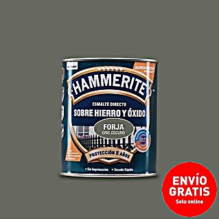 Hammerite Esmalte para metal Hierro y óxido (Dark Grey, 750 ml, Brillante, Efecto forja)