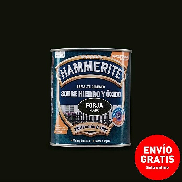 Hammerite Esmalte para metal Hierro y óxido (Negro, 750 ml, Forja)