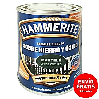 Hammerite Esmalte para metal Hierro y Óxido (Verde oscuro, 750 ml, Martelé)