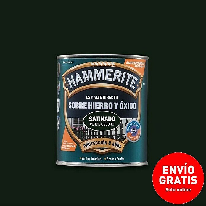 Hammerite Esmalte para metal Hierro y óxido  (Verde oscuro, 750 ml, Satinado)