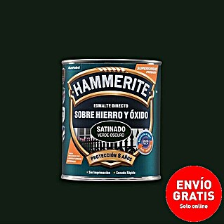 Hammerite Esmalte para metal Hierro y óxido (Verde oscuro, 750 ml, Satinado)