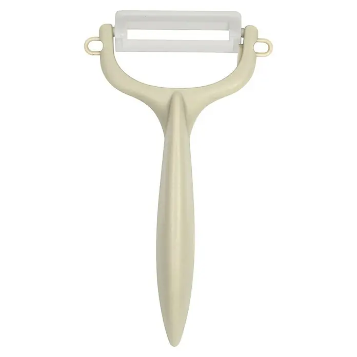 Pelador de verduras - Hoja de cerámica, Beige/Blanco/Negro/Gris/Burdeos, 1 pzs. - Este pelador en forma de Y de color crema es una herramienta de cocina práctica para pelar verduras fácilmente. Su forma ergonómica proporciona comodidad.