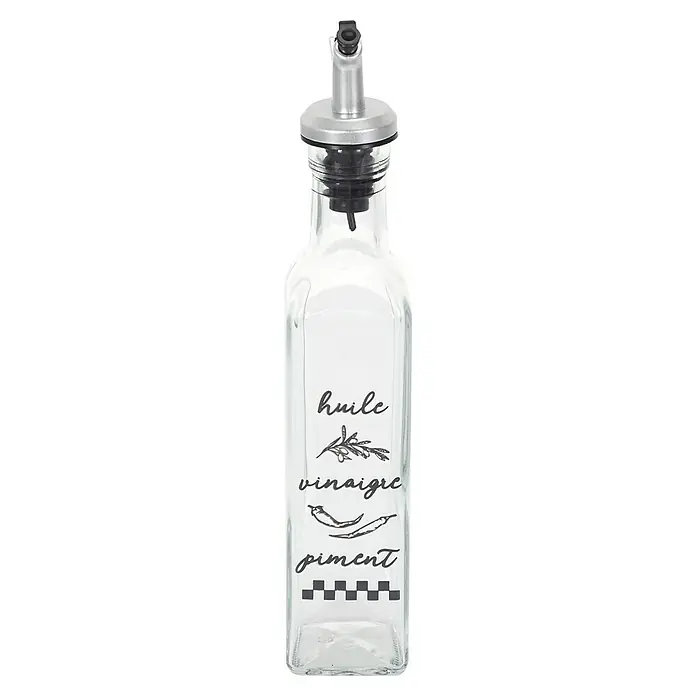 Aceitera y vinagrera - 250 ml, Vidrio, 1 pzs. - Elegante botella de vidrio para aceite y vinagre con un diseño elegante, perfecta para la cocina y la decoración de mesa.