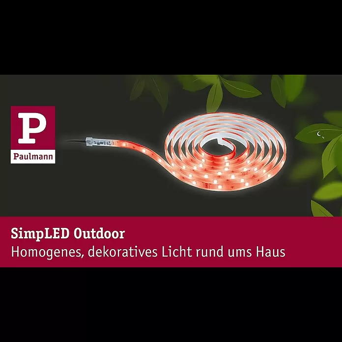 Paulmann LED-Band Simpled OutdoorLänge: 5 m, Lichtfarbe: Warmweiß, 20 W, 2.100 lm - SimpLED Outdoor - strahlwassergeschtzt fr sicheres und dekoratives Licht rund ums Haus