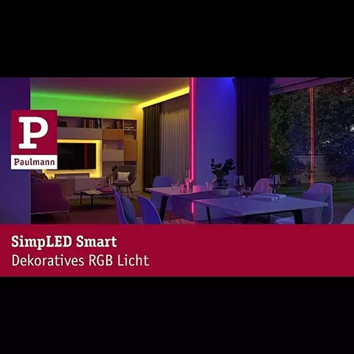 Paulmann SimpLED LED-Band-Set RGB 3 in 1 ZIGBEE - Länge: 5 m, Lichtfarbe: RGB, 20 W, 450 lm, 230 V - SimpLED Smart - Dekoratives RGB-Licht