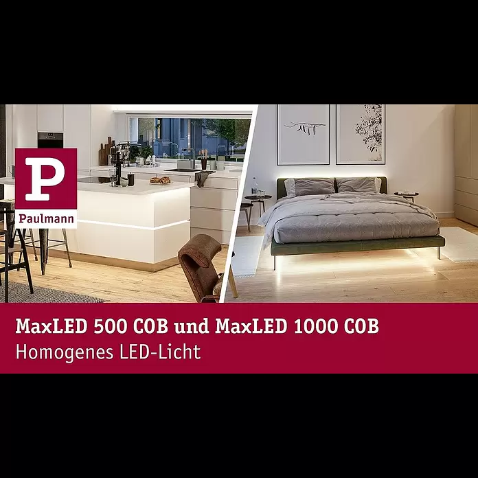 Paulmann MaxLED 500 Verlängerungs-Set Full-Line COB - 250 cm, 15 W, Warmweiß, 1.250 lm - MaxLED 500 - MaxLED 1000 - COB ohne sichtbaren Lichtpunkte