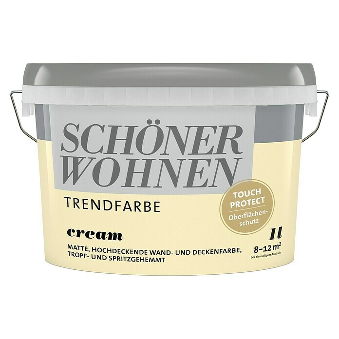 Schöner Wohnen Wandfarbe Trendfarbe (Cream, 1 l, Matt)