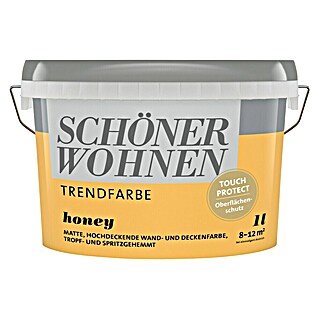 SCHÖNER WOHNEN-Farbe Wandfarbe Trendfarbe (Honey, 1 l, Matt, Konservierungsmittelfrei)