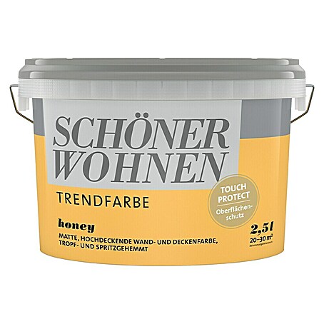 SCHÖNER WOHNEN-Farbe Wandfarbe Trendfarbe (Honey, 2,5 l, Matt, Konservierungsmittelfrei)