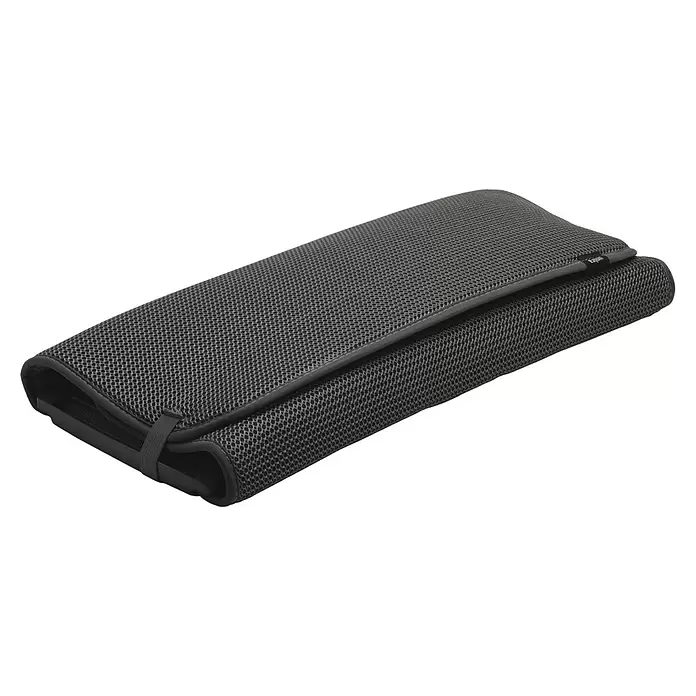 Umbra Abtropfmatte Udry - L x B x H: 61 x 46 x 4 mm, Kunststoff, Schwarz - Dunkelgraue, faltbare Matte mit atmungsaktivem Netzgewebe und Sicherungsgurt.