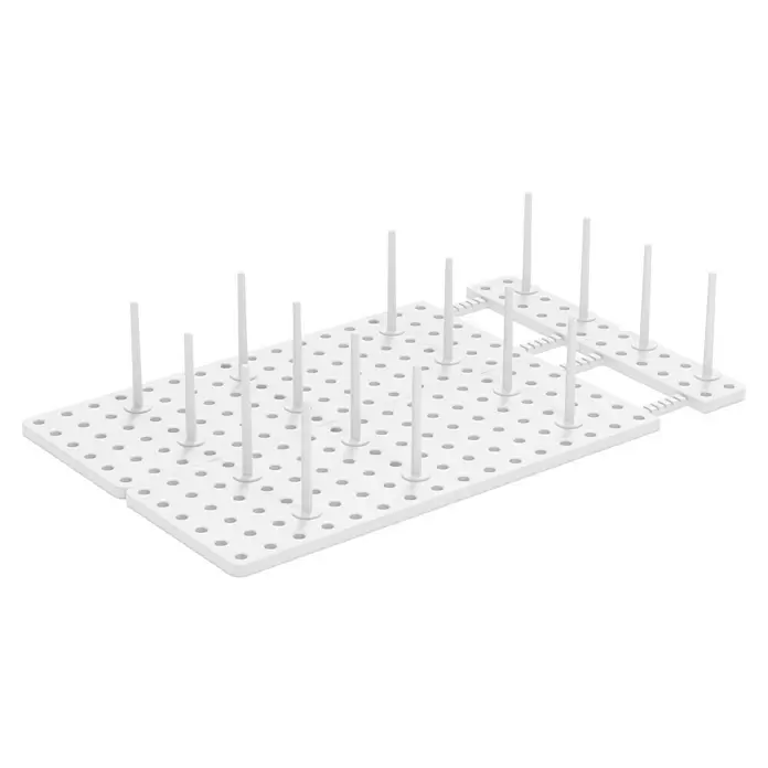 Umbra Schubladeneinsatz-Set Peggy - 45 cm, 15 cm, 1 cm, Weiß - Weißes modulares Trockengestell mit vielen Stäben für Flaschen oder Geschirr.