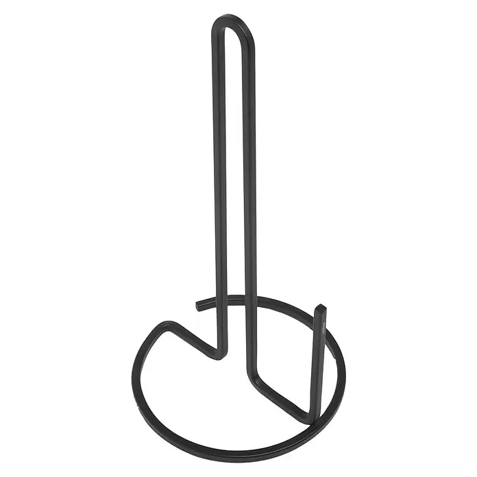 Umbra Küchenrollenhalterung Squire - Durchmesser: 17 cm, Schwarz - Freistehender Küchenrollenhalter aus mattschwarzem Metall mit stabilem Sockel.