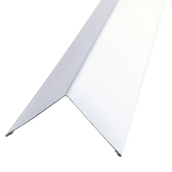 THU Ceiling Solutions Perfil angular T24 - 3 m x 24 mm x 24 mm, Acero, Blanco - Primer plano de un protector de esquina de plástico blanco brillante. Para proteger esquinas y bordes.