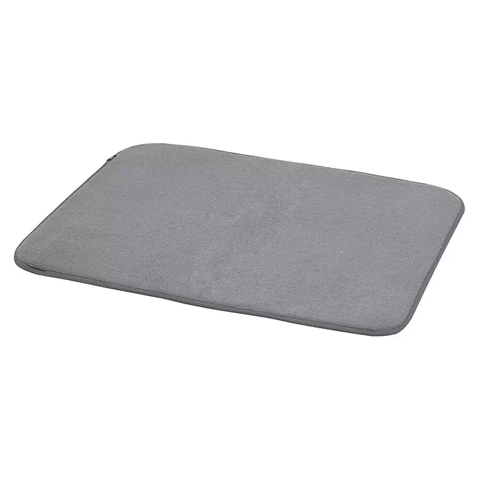 Umbra Abtropfmatte Udry - L x B x H: 61 x 46 x 27 mm, Kunststoff, Grau - Graue, weiche, rechteckige Saugmatte mit abgerundeten Ecken.