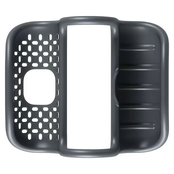 Umbra Spülbecken-Organizer Sling - 29 x 1 x 14 mm, Grau - Dunkelgrauer Gerätehalter mit perforierter linker Seite und gerillter rechter Seite.