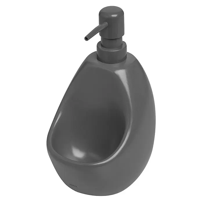 Umbra Seifenspender Joey - Kunststoff, Anthrazit, 590 ml - Grauer, birnenförmiger Seifenspender mit Pumpaufsatz.