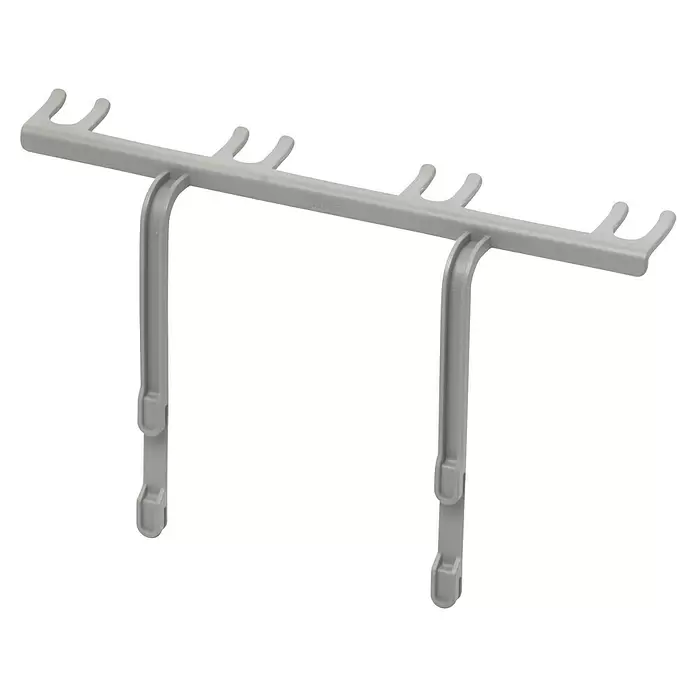 Umbra Abtropfmatte Udry - L x B x H: 61 x 46 x 27 mm, Kunststoff, Grau - Hellgraues Kunststoff-Trockengestell mit mehreren Zinken und zwei vertikalen Stützarmen.