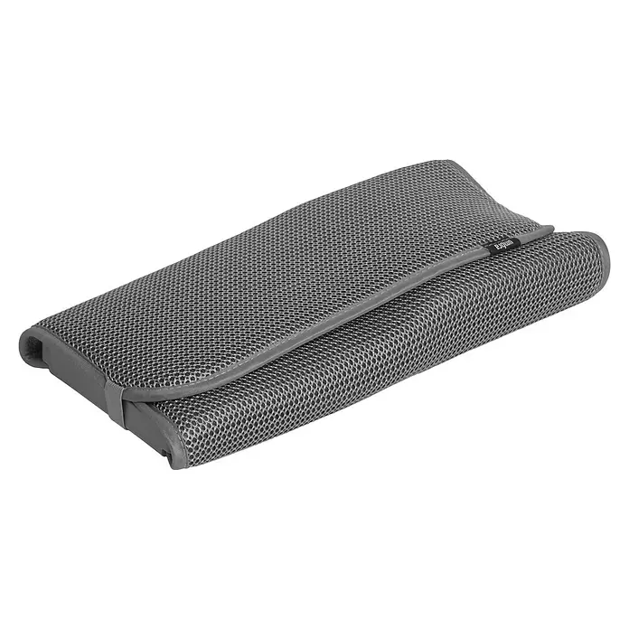 Umbra Abtropfmatte Udry Mini - L x B x H: 33 x 51 x 4 cm, Kunststoff, Anthrazit - Faltbares graues Mesh-Kissen mit Umbra-Etikett.