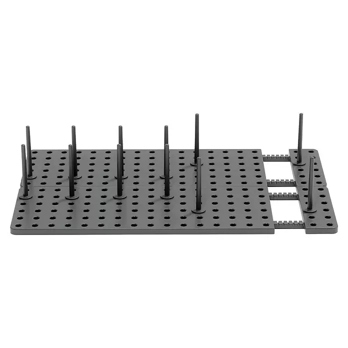 Umbra Schubladeneinsatz-Set Peggy - 45 cm, 15 cm, 1 cm, Grau, 2 Stk. - Grau modulares Kunststoff-Abtropfgestell mit zahlreichen Stiften.