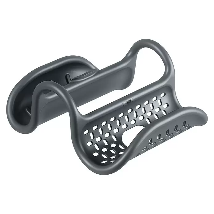 Umbra Spülbecken-Organizer Sling - 29 x 1 x 14 mm, Grau - Dunkelgrauer flexibler perforierter Spülbecken-Organizer mit Griffen.