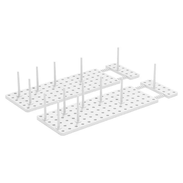 Umbra Schubladeneinsatz-Set Peggy - 45 cm, 15 cm, 1 cm, Weiß - Weißer modularer Spulenhalter aus Kunststoff mit zahlreichen Stiften zum Ordnen von Garnspulen oder Spulen.