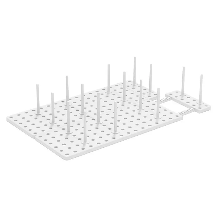 Umbra Schubladeneinsatz-Set Peggy - 45 cm, 15 cm, 1 cm, Weiß - Weißes modulares Schubladen-Steckbrett-Organisationssystem mit mehreren herausnehmbaren Stiften zur individuellen Aufbewahrung.