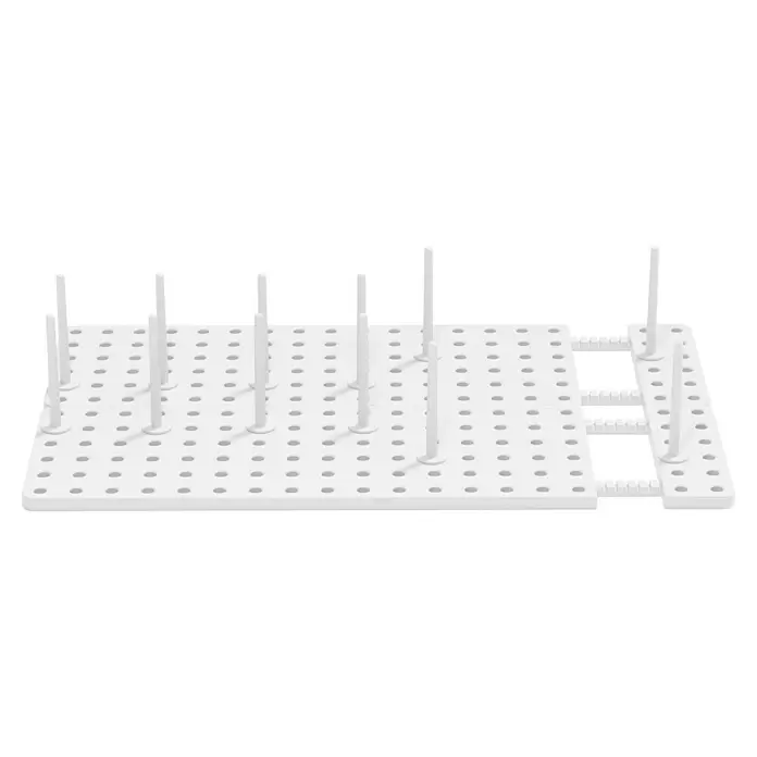Umbra Schubladeneinsatz-Set Peggy - 45 cm, 15 cm, 1 cm, Weiß - Weißes Abtropfgestell mit Stäben für Babyflaschen und Zubehör.