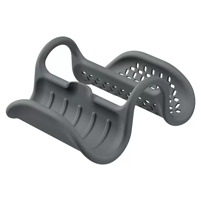 Umbra Spülbecken-Organizer Sling - 29 x 1 x 14 mm, Grau - Dunkelgraue, wellenförmige Silikon-Abtropfmatte mit geriffelten und perforierten Abschnitten zur Drainage.