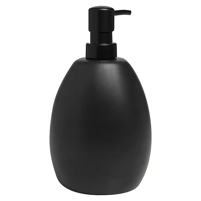 Umbra Seifenspender Joey - Kunststoff, Schwarz, 590 ml - Schwarz, matt, ovaler Flüssigseifenspender mit Pumpe.