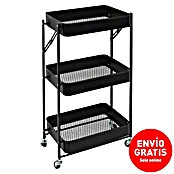 Home Deco Factory Carro de cocina plegable Bristot Indus (L x An x Al: 29,6 x 45,3 x 77,5 cm, Negro, 60 l) | BAUHAUS